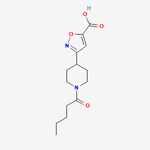 molecular formula C14H20N2O4 B7438988 3-(1-Pentanoylpiperidin-4-yl)-1,2-oxazole-5-carboxylic acid 