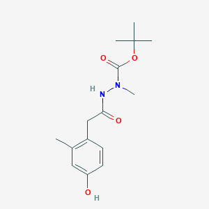 molecular formula C15H22N2O4 B7438992 tert-butyl N-[[2-(4-hydroxy-2-methylphenyl)acetyl]amino]-N-methylcarbamate 