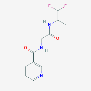 molecular formula C11H13F2N3O2 B7438998 N-[2-(1,1-difluoropropan-2-ylamino)-2-oxoethyl]pyridine-3-carboxamide 