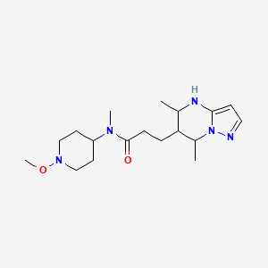 molecular formula C18H31N5O2 B7439006 3-(5,7-dimethyl-4,5,6,7-tetrahydropyrazolo[1,5-a]pyrimidin-6-yl)-N-(1-methoxypiperidin-4-yl)-N-methylpropanamide 