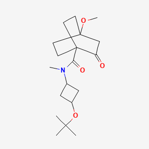 molecular formula C19H31NO4 B7439012 4-methoxy-N-methyl-N-[3-[(2-methylpropan-2-yl)oxy]cyclobutyl]-2-oxobicyclo[2.2.2]octane-1-carboxamide 