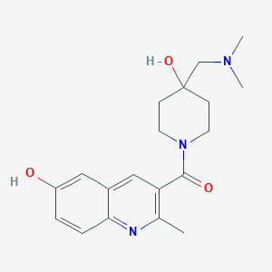 [4-[(Dimethylamino)methyl]-4-hydroxypiperidin-1-yl]-(6-hydroxy-2-methylquinolin-3-yl)methanone