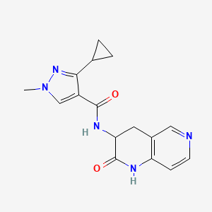 molecular formula C16H17N5O2 B7439067 3-cyclopropyl-1-methyl-N-(2-oxo-3,4-dihydro-1H-1,6-naphthyridin-3-yl)pyrazole-4-carboxamide 