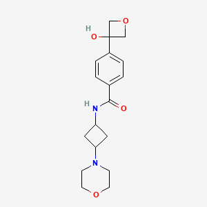 molecular formula C18H24N2O4 B7439081 4-(3-hydroxyoxetan-3-yl)-N-(3-morpholin-4-ylcyclobutyl)benzamide 