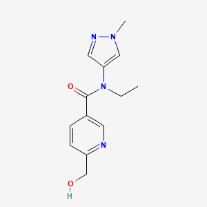 molecular formula C13H16N4O2 B7439082 N-ethyl-6-(hydroxymethyl)-N-(1-methylpyrazol-4-yl)pyridine-3-carboxamide 