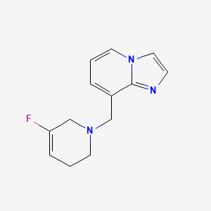 molecular formula C13H14FN3 B7439091 8-[(5-fluoro-3,6-dihydro-2H-pyridin-1-yl)methyl]imidazo[1,2-a]pyridine 