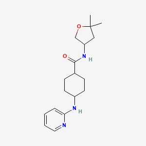 molecular formula C18H27N3O2 B7439094 N-(5,5-dimethyloxolan-3-yl)-4-(pyridin-2-ylamino)cyclohexane-1-carboxamide 