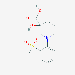 molecular formula C14H19NO5S B7439095 1-(2-Ethylsulfonylphenyl)-3-hydroxypiperidine-3-carboxylic acid 