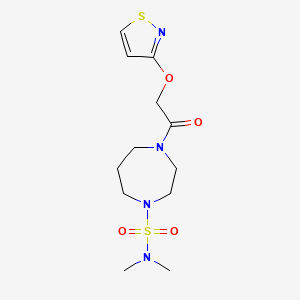 molecular formula C12H20N4O4S2 B7439107 N,N-dimethyl-4-[2-(1,2-thiazol-3-yloxy)acetyl]-1,4-diazepane-1-sulfonamide 