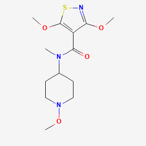 molecular formula C13H21N3O4S B7439120 3,5-dimethoxy-N-(1-methoxypiperidin-4-yl)-N-methyl-1,2-thiazole-4-carboxamide 