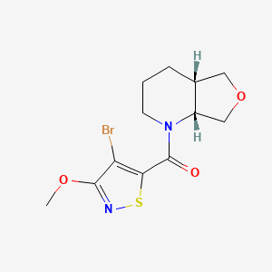 molecular formula C12H15BrN2O3S B7439128 [(4aS,7aR)-3,4,4a,5,7,7a-hexahydro-2H-furo[3,4-b]pyridin-1-yl]-(4-bromo-3-methoxy-1,2-thiazol-5-yl)methanone 