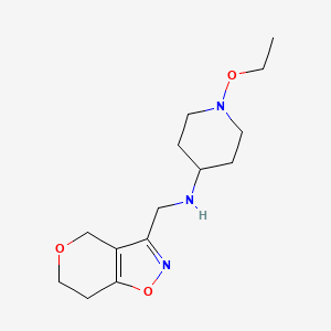 molecular formula C14H23N3O3 B7439147 N-(6,7-dihydro-4H-pyrano[3,4-d][1,2]oxazol-3-ylmethyl)-1-ethoxypiperidin-4-amine 