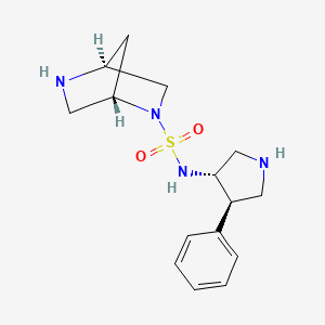molecular formula C15H22N4O2S B7439176 (1S,4S)-N-[(3S,4R)-4-phenylpyrrolidin-3-yl]-2,5-diazabicyclo[2.2.1]heptane-2-sulfonamide 