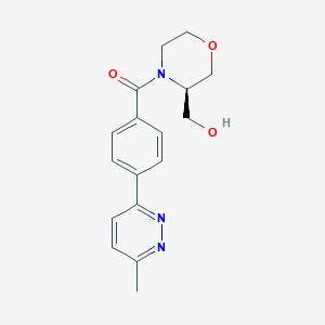 molecular formula C17H19N3O3 B7439187 [(3R)-3-(hydroxymethyl)morpholin-4-yl]-[4-(6-methylpyridazin-3-yl)phenyl]methanone 