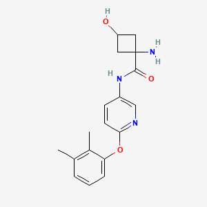 molecular formula C18H21N3O3 B7439219 1-amino-N-[6-(2,3-dimethylphenoxy)pyridin-3-yl]-3-hydroxycyclobutane-1-carboxamide 