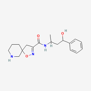 molecular formula C18H25N3O3 B7439298 N-(4-hydroxy-4-phenylbutan-2-yl)-1-oxa-2,9-diazaspiro[4.5]dec-2-ene-3-carboxamide 