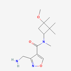 molecular formula C14H23N3O3 B7439304 3-(aminomethyl)-N-(3-methoxy-2,2,3-trimethylcyclobutyl)-N-methyl-1,2-oxazole-4-carboxamide 