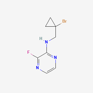 molecular formula C8H9BrFN3 B7439307 N-[(1-bromocyclopropyl)methyl]-3-fluoropyrazin-2-amine 