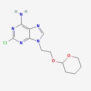 molecular formula C12H16ClN5O2 B7439350 2-Chloro-9-[2-(oxan-2-yloxy)ethyl]purin-6-amine 
