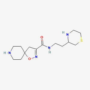 molecular formula C14H24N4O2S B7439357 N-(2-thiomorpholin-3-ylethyl)-1-oxa-2,8-diazaspiro[4.5]dec-2-ene-3-carboxamide 
