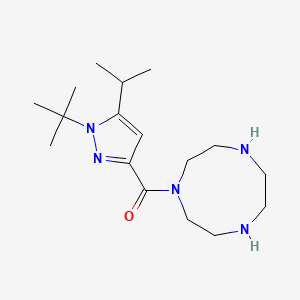 molecular formula C17H31N5O B7439369 (1-Tert-butyl-5-propan-2-ylpyrazol-3-yl)-(1,4,7-triazonan-1-yl)methanone 