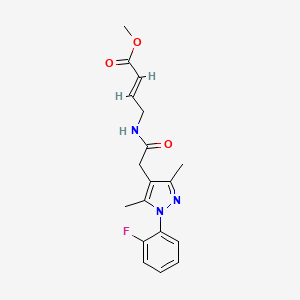 molecular formula C18H20FN3O3 B7439379 methyl (E)-4-[[2-[1-(2-fluorophenyl)-3,5-dimethylpyrazol-4-yl]acetyl]amino]but-2-enoate 