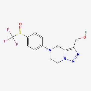 molecular formula C13H13F3N4O2S B7439387 [5-[4-(trifluoromethylsulfinyl)phenyl]-6,7-dihydro-4H-triazolo[1,5-a]pyrazin-3-yl]methanol 