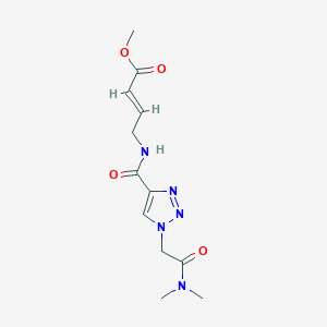 molecular formula C12H17N5O4 B7439397 methyl (E)-4-[[1-[2-(dimethylamino)-2-oxoethyl]triazole-4-carbonyl]amino]but-2-enoate 