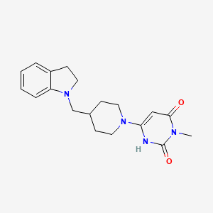 molecular formula C19H24N4O2 B7439399 6-[4-(2,3-dihydroindol-1-ylmethyl)piperidin-1-yl]-3-methyl-1H-pyrimidine-2,4-dione 