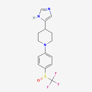 molecular formula C15H16F3N3OS B7439411 4-(1H-imidazol-5-yl)-1-[4-(trifluoromethylsulfinyl)phenyl]piperidine 