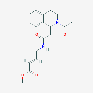 molecular formula C18H22N2O4 B7439413 methyl (E)-4-[[2-(2-acetyl-3,4-dihydro-1H-isoquinolin-1-yl)acetyl]amino]but-2-enoate 