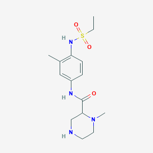 molecular formula C15H24N4O3S B7439417 N-[4-(ethylsulfonylamino)-3-methylphenyl]-1-methylpiperazine-2-carboxamide 