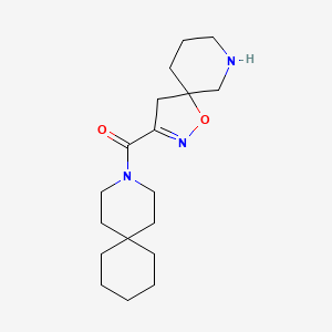 molecular formula C18H29N3O2 B7439423 3-Azaspiro[5.5]undecan-3-yl(1-oxa-2,9-diazaspiro[4.5]dec-2-en-3-yl)methanone 