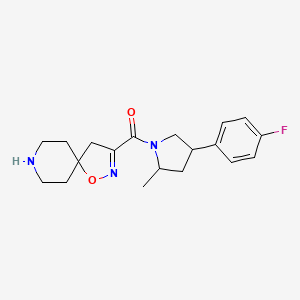 molecular formula C19H24FN3O2 B7439425 [4-(4-Fluorophenyl)-2-methylpyrrolidin-1-yl]-(1-oxa-2,8-diazaspiro[4.5]dec-2-en-3-yl)methanone 