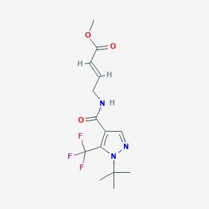 molecular formula C14H18F3N3O3 B7439434 methyl (E)-4-[[1-tert-butyl-5-(trifluoromethyl)pyrazole-4-carbonyl]amino]but-2-enoate 