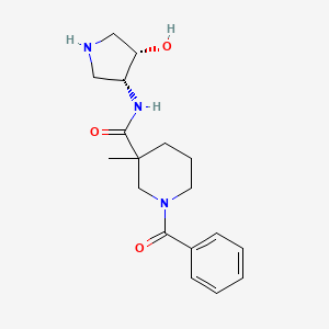 molecular formula C18H25N3O3 B7439439 1-benzoyl-N-[(3R,4S)-4-hydroxypyrrolidin-3-yl]-3-methylpiperidine-3-carboxamide 