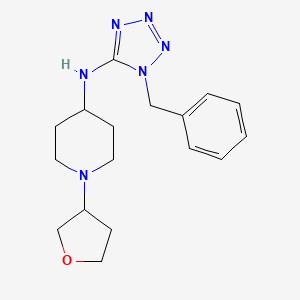 molecular formula C17H24N6O B7439446 N-(1-benzyltetrazol-5-yl)-1-(oxolan-3-yl)piperidin-4-amine 