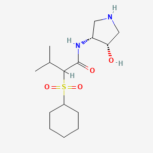 2-cyclohexylsulfonyl-N-[(3R,4S)-4-hydroxypyrrolidin-3-yl]-3-methylbutanamide