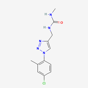 molecular formula C12H14ClN5O B7439463 1-[[1-(4-Chloro-2-methylphenyl)triazol-4-yl]methyl]-3-methylurea 