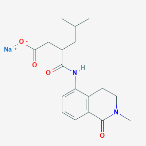 molecular formula C18H23N2NaO4 B7439471 Sodium;5-methyl-3-[(2-methyl-1-oxo-3,4-dihydroisoquinolin-5-yl)carbamoyl]hexanoate 