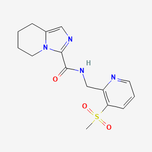 molecular formula C15H18N4O3S B7439508 N-[(3-methylsulfonylpyridin-2-yl)methyl]-5,6,7,8-tetrahydroimidazo[1,5-a]pyridine-3-carboxamide 