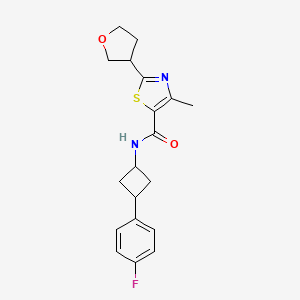 molecular formula C19H21FN2O2S B7439511 N-[3-(4-fluorophenyl)cyclobutyl]-4-methyl-2-(oxolan-3-yl)-1,3-thiazole-5-carboxamide 