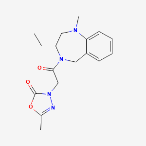 molecular formula C17H22N4O3 B7439526 3-[2-(3-ethyl-1-methyl-3,5-dihydro-2H-1,4-benzodiazepin-4-yl)-2-oxoethyl]-5-methyl-1,3,4-oxadiazol-2-one 