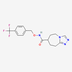 molecular formula C16H17F3N4O2 B7439529 N-[[4-(trifluoromethyl)phenyl]methoxy]-6,7,8,9-tetrahydro-5H-[1,2,4]triazolo[4,3-a]azepine-7-carboxamide 