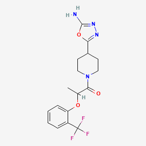 molecular formula C17H19F3N4O3 B7439550 1-[4-(5-Amino-1,3,4-oxadiazol-2-yl)piperidin-1-yl]-2-[2-(trifluoromethyl)phenoxy]propan-1-one 