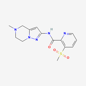 molecular formula C14H17N5O3S B7439571 N-(5-methyl-6,7-dihydro-4H-pyrazolo[1,5-a]pyrazin-2-yl)-3-methylsulfonylpyridine-2-carboxamide 