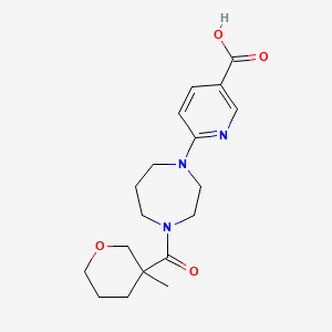 molecular formula C18H25N3O4 B7439591 6-[4-(3-Methyloxane-3-carbonyl)-1,4-diazepan-1-yl]pyridine-3-carboxylic acid 