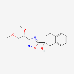 molecular formula C16H20N2O4 B7439593 2-[3-(1,2-dimethoxyethyl)-1,2,4-oxadiazol-5-yl]-3,4-dihydro-1H-naphthalen-2-ol 