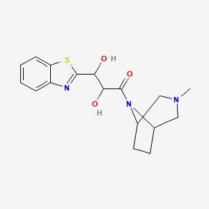 molecular formula C17H21N3O3S B7439600 3-(1,3-Benzothiazol-2-yl)-2,3-dihydroxy-1-(3-methyl-3,8-diazabicyclo[3.2.1]octan-8-yl)propan-1-one 