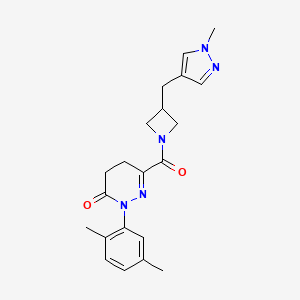 2-(2,5-Dimethylphenyl)-6-[3-[(1-methylpyrazol-4-yl)methyl]azetidine-1-carbonyl]-4,5-dihydropyridazin-3-one